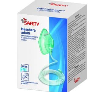 MASCHERA PER OSSIGENOTERAPIA A MEDIA CONCENTRAZIONE CON TUBO200CM