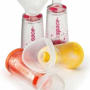 CAMERA DISTANZIATRICE PER EROGATORI SPRAY PREDOSATI L'ESPACE220ML PER NEONATI SPAZIO MORTO 34ML CON MASCHERA VALVOLA INSPIRAZIONE 2 VALVOLE ESPIRAZIONE CODICE COLORE ARANCIO