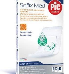 CEROTTO PIC SOFFIX MED IN TNT CON TAMPONE CENTRALE ASSORBENTE STERILE MONOUSO 10X12 CM ANTIBATTERICO 5 PEZZI