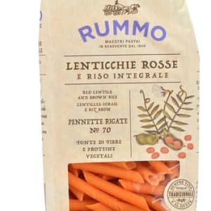 RUMMO PENNETTE RIGATE N 70 LENTICCHIE ROSSE E RISO INTEGRALE300 G