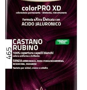 EUPHIDRA COLORPRO XD 465 CAST RUBINO GEL COLORANTE CAPELLI IN FLACONE + ATTIVANTE + BALSAMO + GUANTI