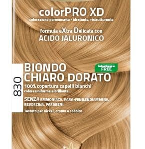 EUPHIDRA COLORPRO XD 830 BIONDO CHIARO DORATO GEL COLORANTECAPELLI IN FLACONE + ATTIVANTE + BALSAMO + GUANTI