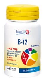 LONGLIFE B12 1000 MCG SUBLINGUALE 60 TAVOLETTE DIVISIBILI GUSTO CILIEGIA CON EDULCORANTI SENZA GLUTINE