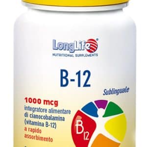 LONGLIFE B12 1000 MCG SUBLINGUALE 60 TAVOLETTE DIVISIBILI GUSTO CILIEGIA CON EDULCORANTI SENZA GLUTINE