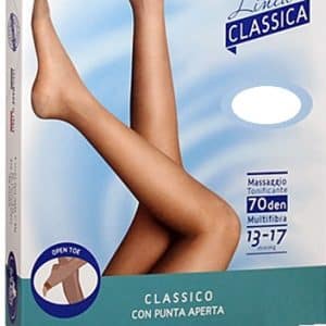 SAUBER COLLANT OPEN TOE MAGLIA MICRORETE 70 DEN COLORE NEUTRO BEIGE 3 LINEA CLASSICA