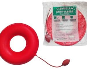 CIAMBELLA GONFIABILE PER INVALIDI IN GOMMA ROSSA TEAM DELUXECON POMPA 40CM DIAMETRO