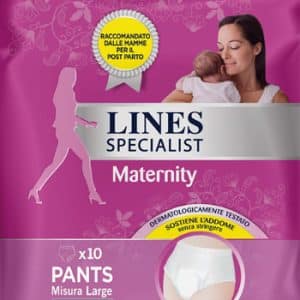 LINES SPECIALIST MATERNITY MUTANDINA ASSORBENTE PER PERDITEPOST PARTO MISURA LARGE 10 PEZZI