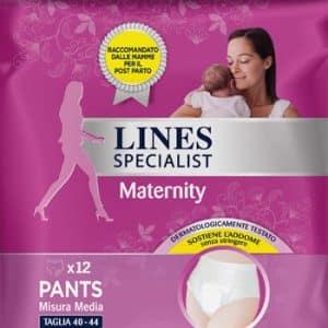 LINES SPECIALIST MATERNITY MUTANDINA ASSORBENTE PER PERDITEPOST PARTO MISURA MEDIUM 12 PEZZI
