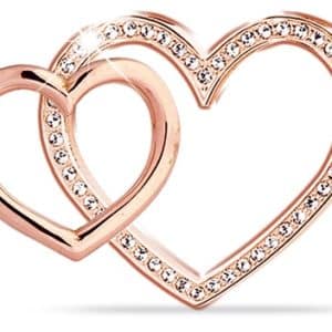 ORECCHINO DOPPIO CUORE ORO RA