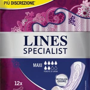 ASSORBENTI PER INCONTINENZA LINES SPECIALIST LADY ULTRA DISCREZIONE 7 MAXI 12 PEZZI