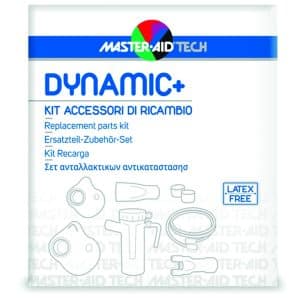 MASTER AID TECH DYNAMIC+ KIT ACCESSORI DI RICAMBIO AMPOLLA +MASCHERA ADULTI + MASCHERA BAMBINI + 2 FILTRI ARIA + BOCCAGLIO + FORCELLA NASALE + TUBO RACCORDO PVC