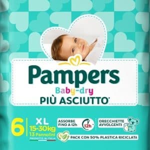 PAMPERS BABY DRY PANNOLINO DOWNCOUNT XL 13 PEZZI