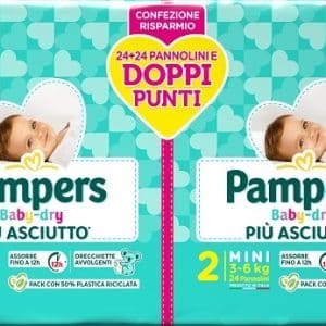 PAMPERS BABY DRY PANNOLINO DUO DOWNCOUNT MINI 48 PEZZI