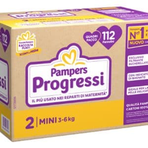 PAMPERS QUADRI PROGRESSI MINI 112 PEZZI