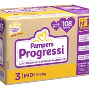 PAMPERS QUADRI PROGRESSI MIDI 108 PEZZI