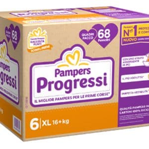 PAMPERS QUADRI PROGRESSI XL 68 PEZZI