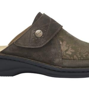 CIABATTA ROBERTA ELASTICO+PELLE SCAMOSCIATA BIOPRINT SOLETTARIMOVIBILE VERDE OLIVA 40