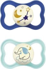 MAM AIR NIGHT SUCCHIETTO 16+ MESI SILICONE MASCHIO 2 PEZZI