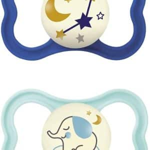 MAM AIR NIGHT SUCCHIETTO 16+ MESI SILICONE MASCHIO 2 PEZZI