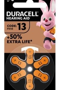 DURACELL EASY TAB 13 ARANCIO BATTERIA PER APPARECCHIO ACUSTICO 6 PEZZI