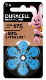 DURACELL EASY TAB 675 BLU BATTERIA PER APPARECCHIO ACUSTICO6 PEZZI