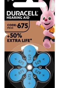 DURACELL EASY TAB 675 BLU BATTERIA PER APPARECCHIO ACUSTICO6 PEZZI