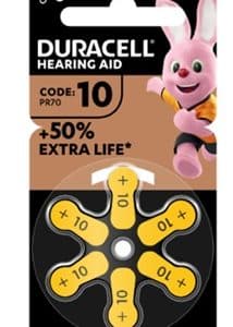 DURACELL EASY TAB 10 GIALLO BATTERIA PER APPARECCHIO ACUSTICO 6 PEZZI