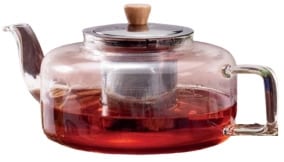 NEAVITA TEIERA IN VETRO CON FILTRO IN ACCIAIO DA 900 ML