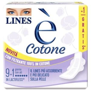 LINES E' COTONE ALI ASSORBENTE ESTERNO 10 PEZZI