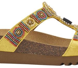 NEW BOGOTA' WEDGE SATIN+BEADS W YELLOW 39