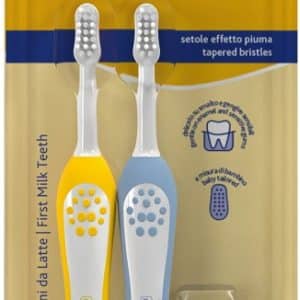 CHICCO SPAZZOLINO 6-36 MESI+DOPPIO AZZURRO-GIALLO