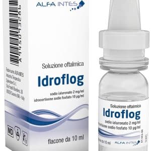 SOLUZIONE OFTALMICA IDROFLOG ACIDO IALURONATO 2 MG/ML E IDROCORTISONE SODIO FOSFATO 10 MCG/ML 10 ML