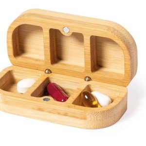 PORTAPILLOLE 3 SCOMPARTI IN LEGNO DI BAMBOO
