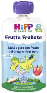 HIPP BIO FRUTTA FRULLATA DRAGONE MELA PERA FRUTTA DEL DRAGORIBES NERO 90 G