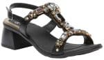CALZATURA MURANO T-BAR SANDAL LAMINATED SYNTHETIC + STONES WBLACK 37