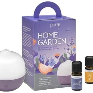PURAE KIT HOME GARDEN DIFFUSORE PIPER VERBENA CON 3 OLII ESSENZIALI BIO 5 ML