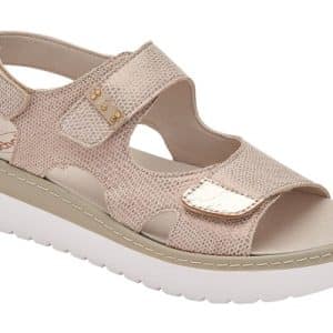 CALZATURA VERSILIA SANDAL PRINTED LEATHER W PLATINUM 39