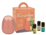 PURAE RESPIRA BUONUMORE KIT CON DIFFUSORE A ULTRASUONI E 3 OLI ESSENZIALI BIOLOGICI E PURI DI MENTA PIPERITA, LIMONE, LITSEA