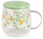 NEAVITA TAZZA IN VETRO CON COPERCHIO VERDE 450 ML INFUSI DIPRIMAVERA