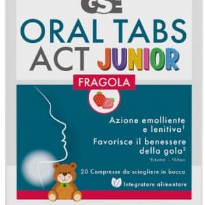 GSE ORAL TABS ACT JUNIOR FRAGOLA 20 COMPRESSE OROSOLUBILI CON EDULCORANTE SENZA GLUTINE