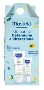 MUSTELA KIT ROUTINE DETERGENTE & IDRATANTE 1 GEL DETERGENTE2 IN 1 200 ML + 1 HYDRA BEBE' CREMA VISO 40 ML