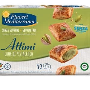 PIACERI MEDITERRANEI ATTIMI CUOR DI PISTACCHIO 12 PEZZI DA 10 G NATURALMENTE SENZA LATTOSIO