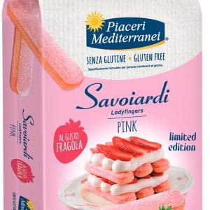 PIACERI MEDITERRANEI SAVOIARDI PINK LIMITED EDITION 180 G GUSTO FRAGOLA SENZA LATTOSIO SENZA GLUTINE